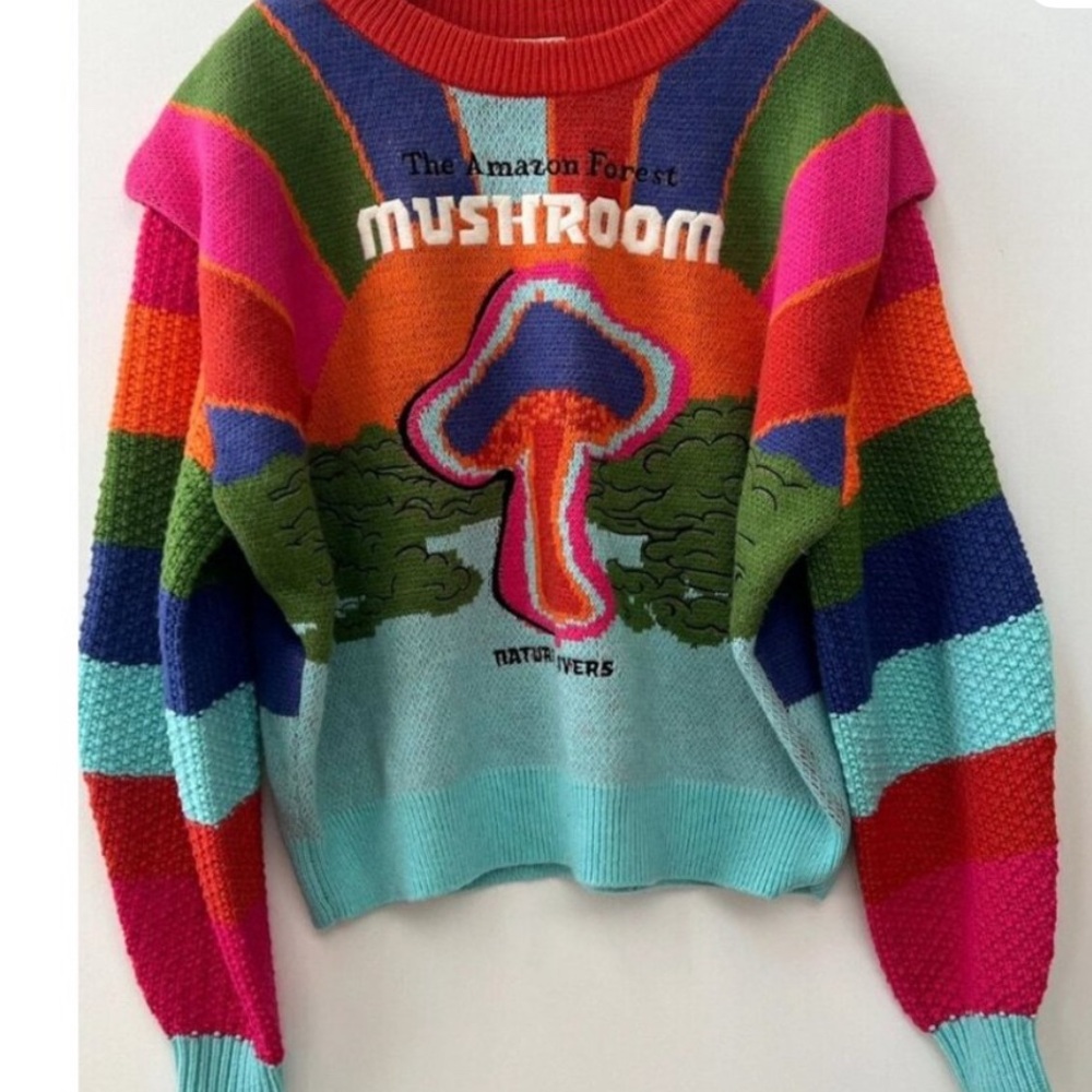 NWT FARM Rio Multicolor Mushroom Sweater - Picture 2 of 4